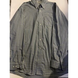 LL‎ Bean Wrinkle Resistant Plaid Button Down Shirt Mens XL Regular Blue Green